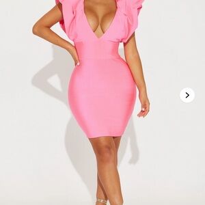Fashion Nova Vibrant Pink Midi Dress